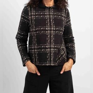Women's Habitat Cotton Lux Speckle Knit Pullover Style In Plaid